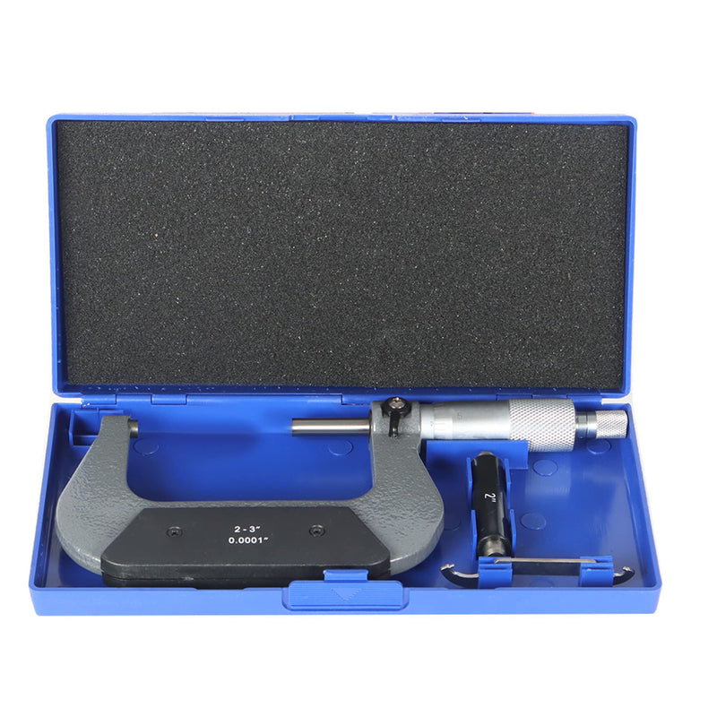 kimllier 2-3 Inch Accuracy Outside Diameter Micrometer Accuracy 0.0001 Inch Carbide with Ratchet Stop Thimble