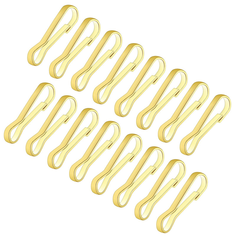 Mini Skater 0.51" Mini Metal Spring Hooks, Tiny Stainless Steel Lanyards Snap Clip Hooks, Keyring Accessory for Purse,Curtains,Jewelry Ring Craft and ID Card Key Chain Clip Parts(Light Gold, 300Pcs)