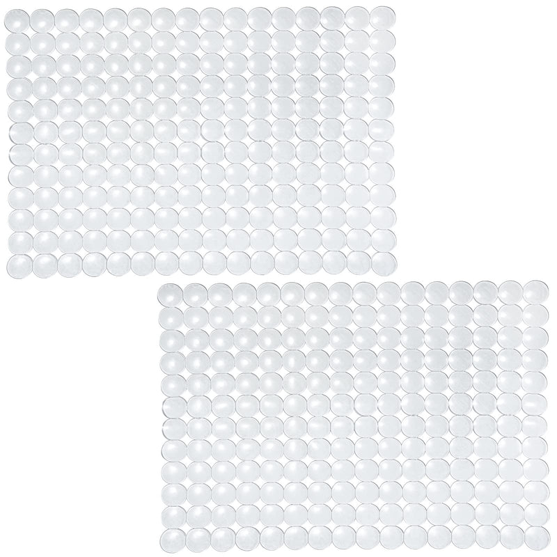 Coopay 2 Pack Kitchen Sink Mat Plastic Sink Protect Mat PVC Eco-Friendly Kitchen Adjustable Stainless Steel/Porcelain Dish Drying Pad Sink Protector for Bottom of Kitchen Sink, 15 x 11 Inches (Clear) Clear