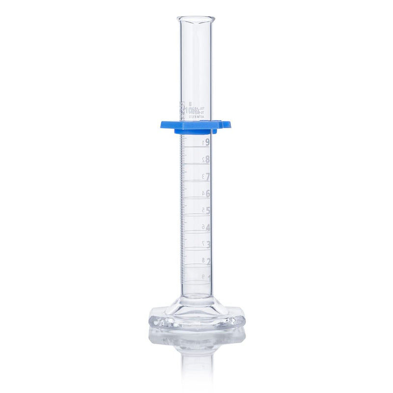 Graduated Cylinder, Globe Glass, 10mL, Class B, to Deliver (TD), Dual Grads, 3.3 Borosilicate Glass, ASTM E1272, 4/Box 10 mL