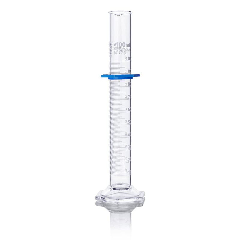 Graduated Cylinder, Globe Glass, 100mL, Class A, to Deliver (TD), Dual Grads, 3.3 Borosilicate Glass, ASTM E1272, 1/Box 100 mL