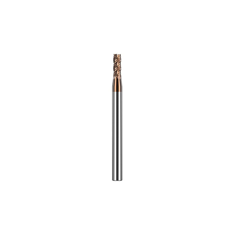 1pc 4 Flutes Carbide Square End Mill - 3mm (0.118'') Dia, 4mm (0.157'') Shk Dia - Micro Grain CNC Router Bits Carbide Milling Cutter for Alloy Steel/Hardened Steels - HRC55 - TISIN Coated, Gold 3mm【0.118"】Dia,4mm【0.157"】Shank Dia