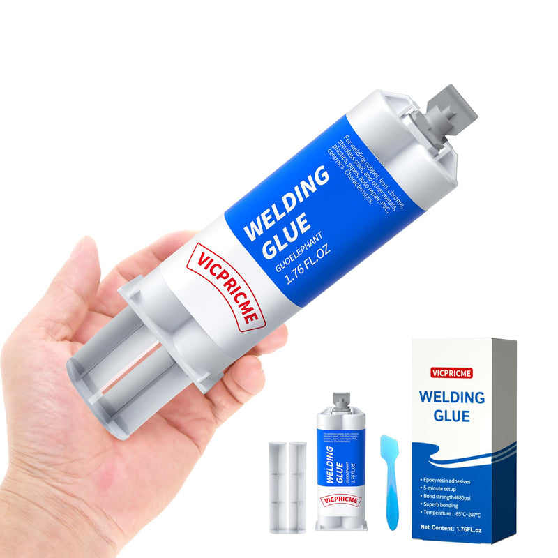 Metal Glue,1.76oz 2 Part Epoxy ab Metal Glue Heary Duty Weld ，Best Strongest Metal epoxy All Purpose Repair for Metal Plastic Steel Ceramics Tiles Leak Sealing Welding Glue epoxy glue 1PCS