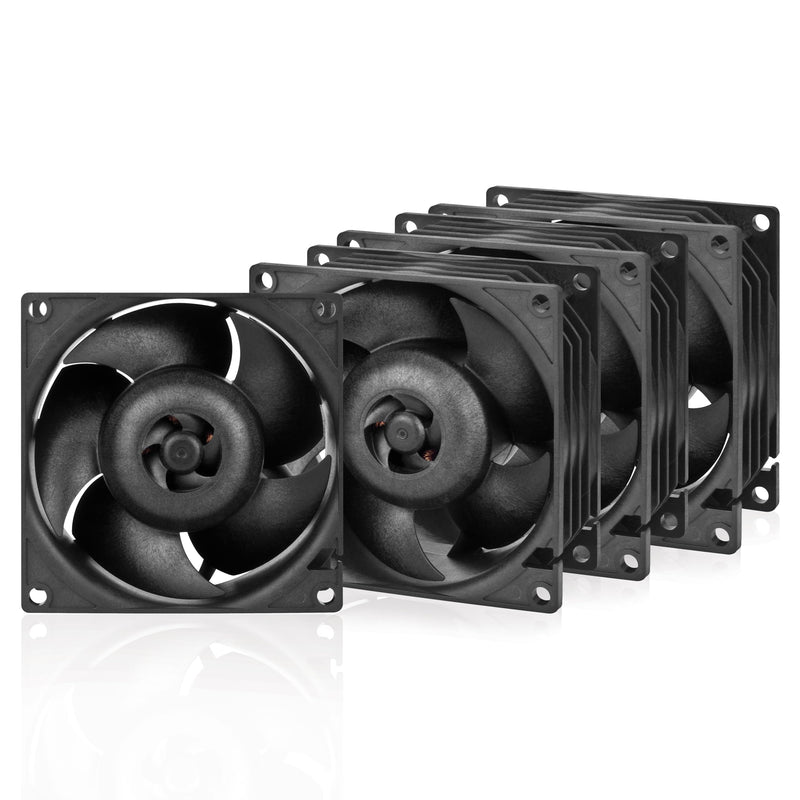 ARCTIC S8038-7K (4 Pieces) - Fan, 80x80x38 mm, 500-7000 RPM, PWM Regulated, 4-pin Connector, 12 V DC, Black S8038-7K (4 Pack)