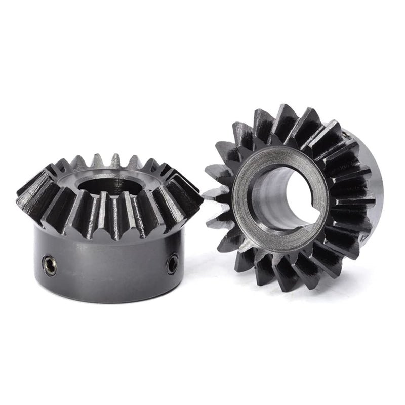 2 Pcs 2M 20 Teeth 8-18mm Shaft Hole Tapered Bevel Gear 1: 1#45 Steel 2 Module 90 Degree Steering Gear with M5 Fixing Hole(16mm) 16 mm