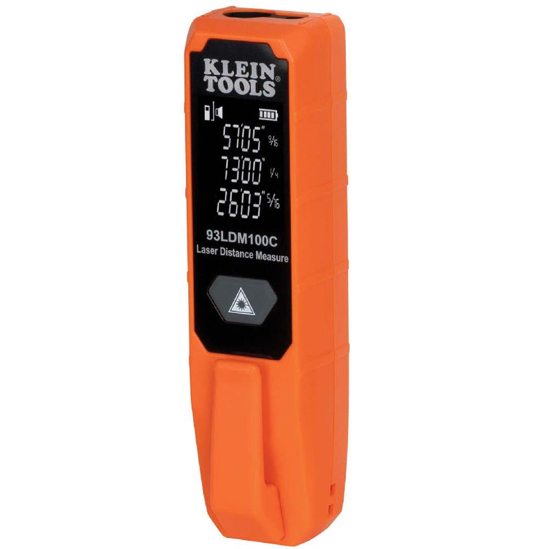 Klein Tools 93LDM100C Compact Laser Distance Measure, 100 Feet, Measures in Feet, Inches, Meters 100-Foot