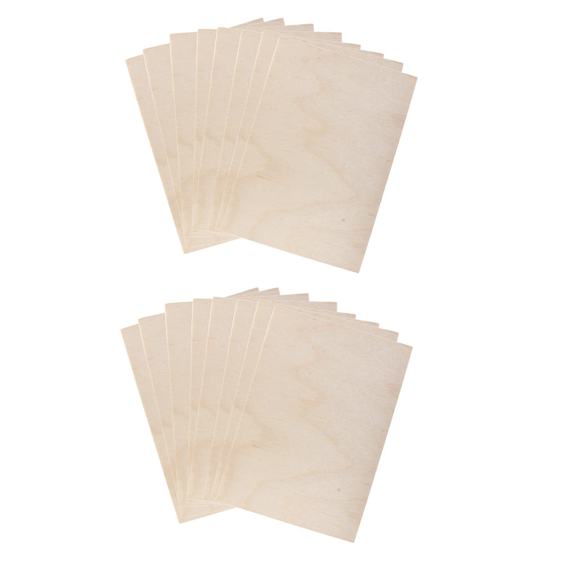 Mandala Crafts Baltic Birch Plywood Board 3x5 Inches - 16 Thin Wood Sheets for Crafting Model Laser Cutting Engraving - Unfinished Wood for Wood Burning Projects