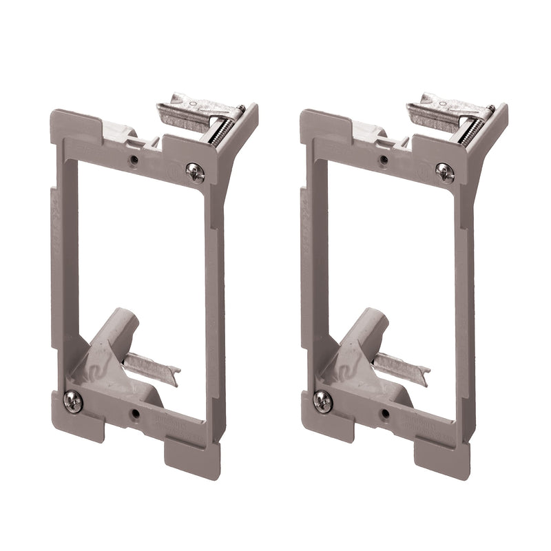 On-Q AC1010012PK Legrand (2 Pack) Low Voltage Bracket, 1 Gang (Pack of 2), Gray 1 Gang (Pack of 2) RetroFit