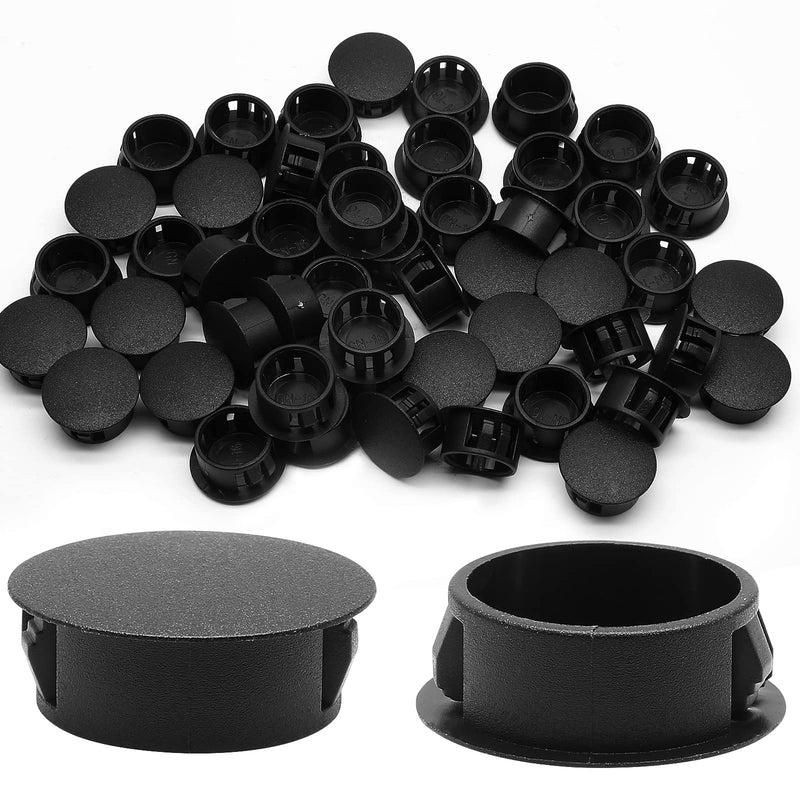 50Pcs Black Plastic Hole Plugs, 5/8Inch (16mm) Round Flush Mount Hole Plug Panel Plug Snap for Table, Chair, Furniture 16mm (5/8Inch)
