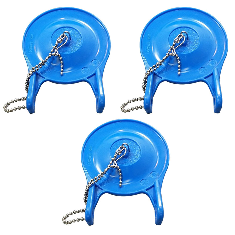 Hibbent 3 Pack Large 3-Inch Toilet Flapper Replacement Compatible with Gerber 99-788, Water Conserving Toilet Flappers for 3 Inch Flush Valves, Stainless Steel Chain, Easy to Install, Blue Compatible with 3" Gerber 99 788