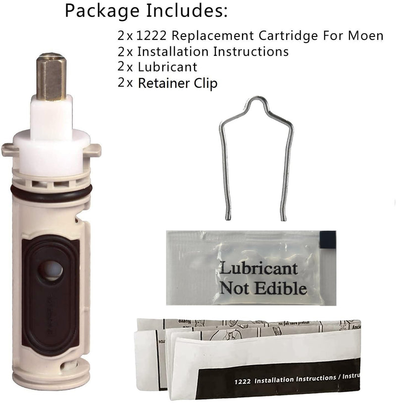1222 Replacement Cartridge for Moen One-Handle Posi Temp Faucets,Tub Shower Replacement Part Compatible with Moen 1222 1222b Cartridge (2Pcs) 1222-2Pack