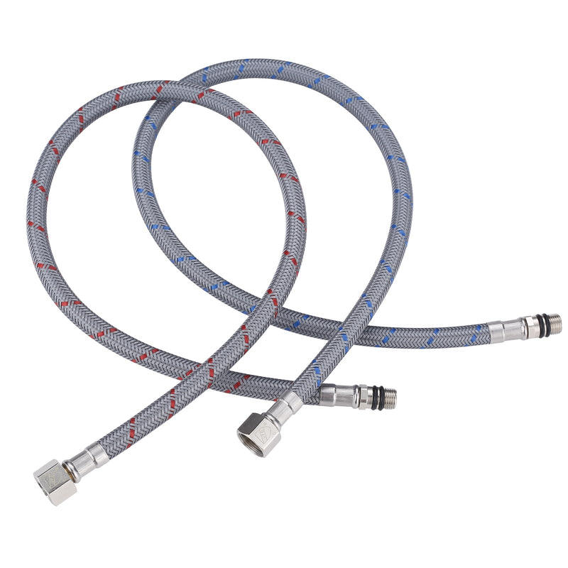 ARCORA 24" Bathroom Faucet Hose, Braided Nylon cUPC Supply Lines 3/8" Female Compression Thread × M10 Male Connector (1 Pair) 24 Inch