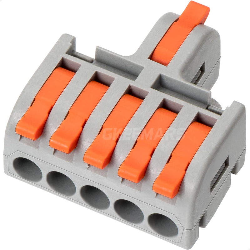 GKEEMARS 10Pcs Mini Electrical Wire Connectors, DIY Splicing into 4/6/8/9/10 Way Butt Terminal Block Connectors (1 in 5 Out, Nylon) 1 in 5 out, nylon
