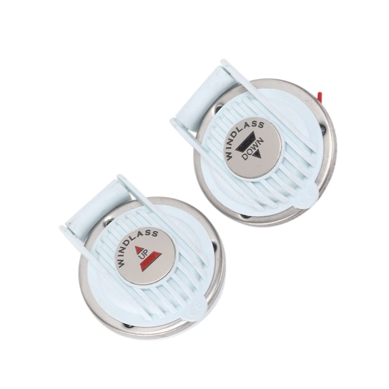 2pcs Windlass Foot Switch, Up and Down Foot Switch White DC 12V/24V Boat Foot Switch Hands Free Universal for Marine Boat Ship Anchor DC Ship Winch