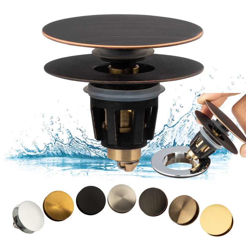 Artiwell Universal Bathroom Sink Drain Stopper, Fits Most Pop-Up Drains for Vessel Sink Lavatory Vanity, Sink Drain Strainer with Detachable Hair Catcher, Tested by Plumber in US (Oil Rubbed Bronze) Oil Rubbed Bronze - NewNest Australia