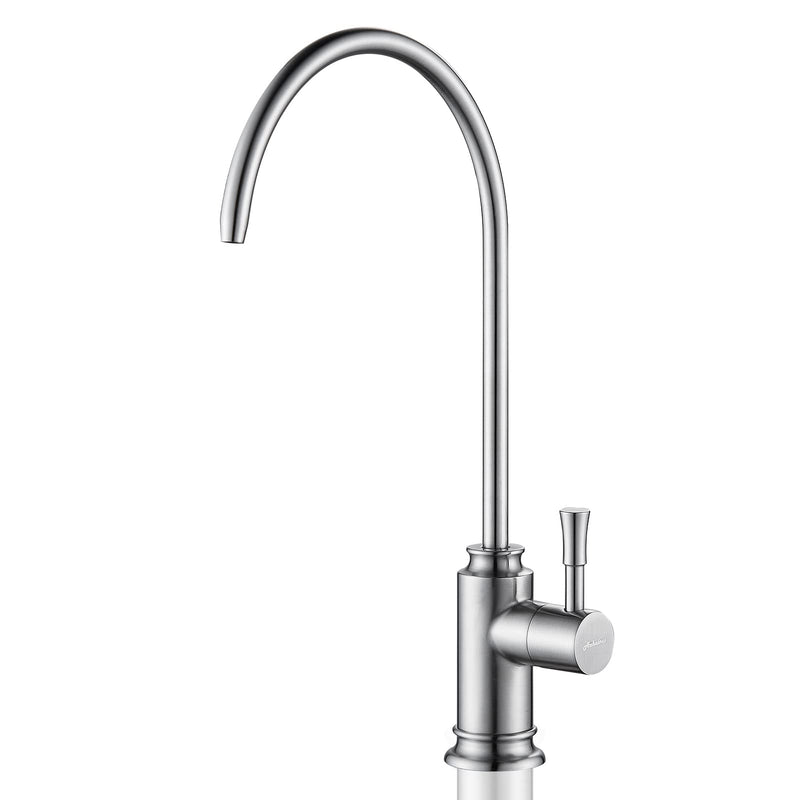 Achelous Brushed Nickel Modern Kitchen Faucet, Stainless Steel Drinking Water Faucet with Built-In Water Filter, Single Hole Mounting, Right Lever Handle