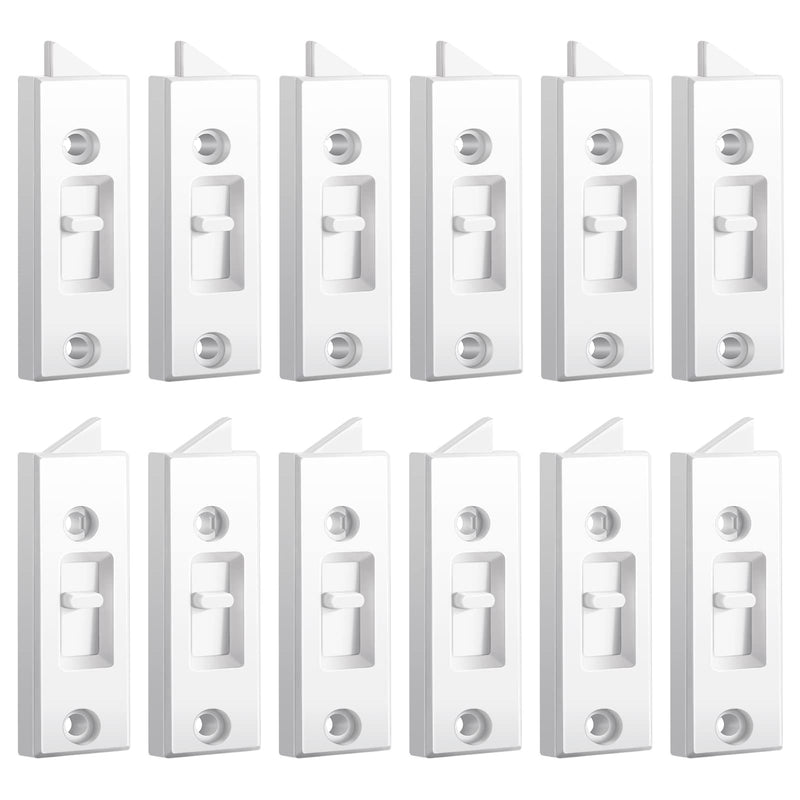 Window Latch Locks Window Parts and Hardware Window Tilt Latch Plastic Construction, Spring Loaded, 2 Inch Hole Center Spacing Sliding Lock Replacement (12 Pieces) 12