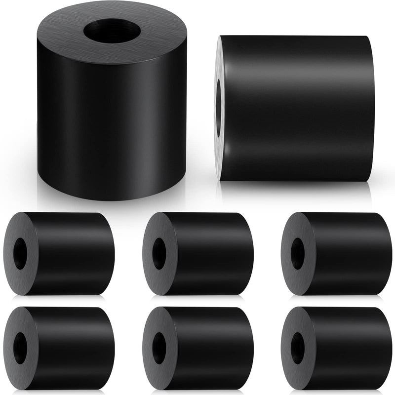 Boao Multi Purpose Rubber Spacer 1 Inch OD x 3/8 Inch ID x 1 Inch Thickness Rubber Bushing Anti Vibration Spacer Black Round Neoprene Rubber Washers for Home and Car Accessories(8 Pack) 8