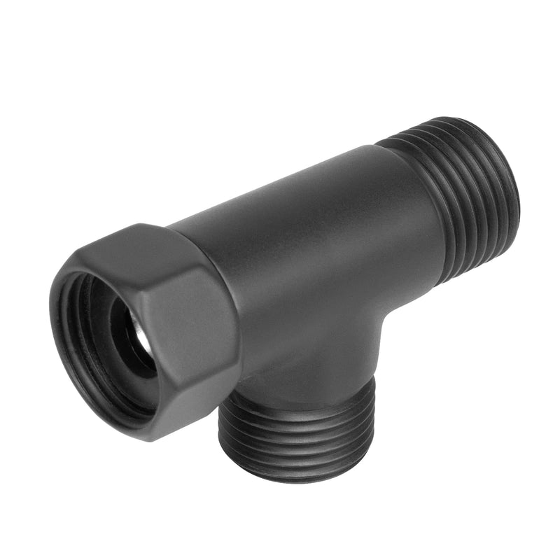 NearMoon Solid Brass G1/2" 3 Way Diverter Valve - Hose Fitting Tee, T Shape Adapter Connector for Angle Valve Hose, Bath Shower Arm, and Toilet Bidet Sprayer Faucet (Matte Black) Matte Black