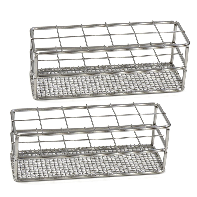 Utile 12-Hole Stainless Steel Test Tube Holder Rack 2pcs, Suitable for Test Tube Diameter Below 25 mm,4050.4628.2. 2pcs of wire constructed, 12 holes
