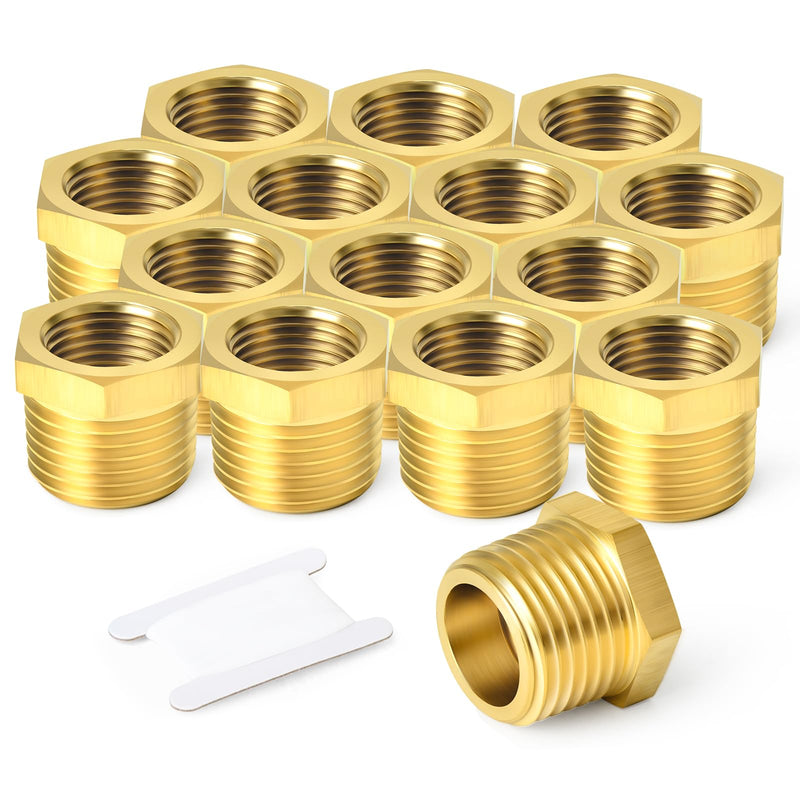 TAISHER 2PCS Brass Reducer Hex Bushing Threaded Pipe Fitting 1/4" NPT Male x 1/8" NPT Female Adapter 1/4" MNPT x 1/8" FNPT 2 - NewNest Australia