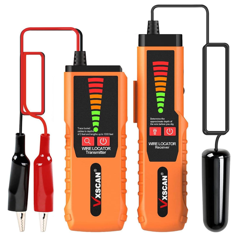 Underground Wire Tracer, VXSCAN F04 Underground Wire Locator Tone Generator Kit and Probe with Earphone Cable Tester for Locating Breakage Cables Irrigation Wires Pet Fence