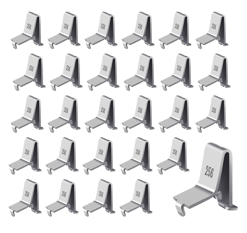Hosrnovo Shelf Clips, Adjustable Supports Clip for 255 Standard Pilaster, Heavy Duty Metal Shelving Brackets Clips for Kitchen Cabinet Bookcase (Silver 28) Silver 28