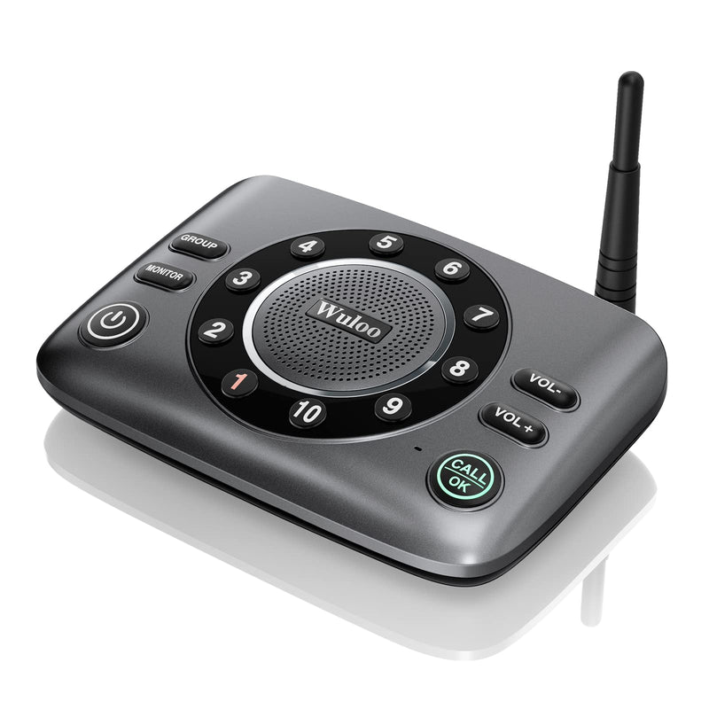 Hands-Free Intercoms Wireless for Home Business, Wuloo Upgrade Two Way Audio Intercom System for Elderly, Full Duplex Room to Room Intercom with 5280 ft Range Clear Sound Anti-Interference, 1-Pack 1 unit for expandable