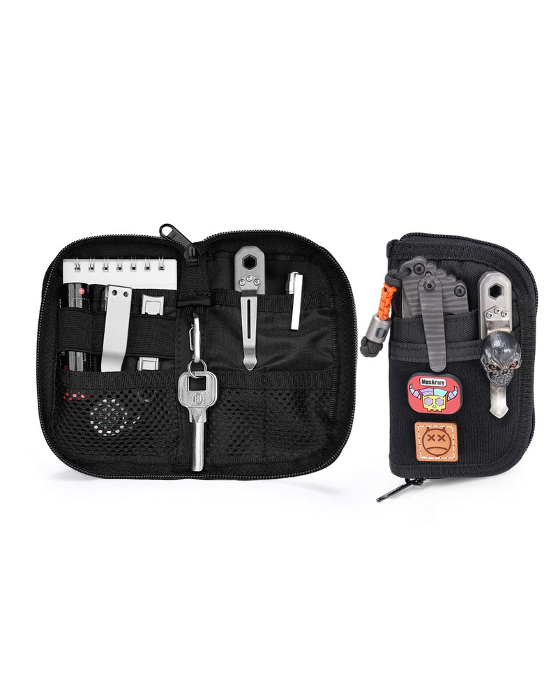 VIPERADE VE10 EDC Pouch, Pocket Organizer for Men, EDC Pocket Organizer, EDC Organizer Pouch with 7 Pockets, EDC Pouch Organizer, Utility EDC Pocket Pouch for Multitools, EDC Gears Black