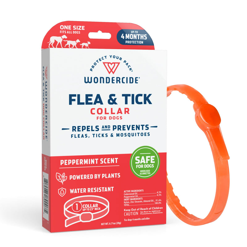 Wondercide Dog Collar - Flea, Tick, and Mosquito Repellent, Prevention for Dogs - with Natural Essential Oils - Pet and Family Safe - Up to 4 Months Protection 1 Collar - PawsPlanet Australia