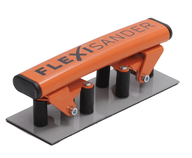 Hand-held flexible sanding board, block Flexisander for sanding curved surfaces with fastening system; vehicle body repairers, shipbuilders, composite and woodworking, cars (7.75 x 2.75 inches) 7.75 x 2.75 inches