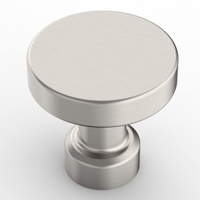 Amerdeco 10 Pack Brushed Satin Nickel Kitchen Cabinet Knobs 1-1/6 Inch(30mm) Single Hole Cabinet Pulls Dresser Knobs Round Drawer Knobs and Pulls for Bathroom Cabinets knob
