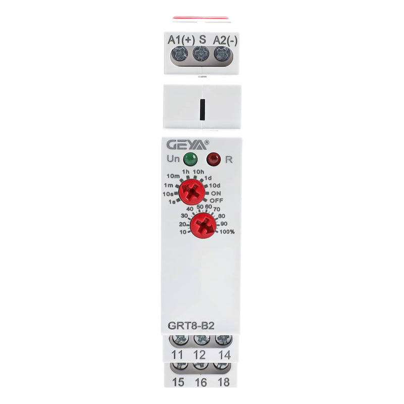 GEYA Delay Off Single Function Time Relay 2 Outputs 16A Electronic Power Off Timer Delay Relay(GRT8-B2,AC/DC12V-240V) AC/DC12V-240V Grt8-b2