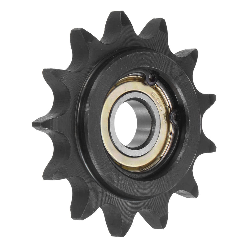 uxcell #40 Chain Idler Sprocket, 12mm Bore 1/2" Pitch 13 Tooth Tensioner, Black Oxide Finished C45 Carbon Steel with Insert Single Bearing for ISO 08A Chains 58mm