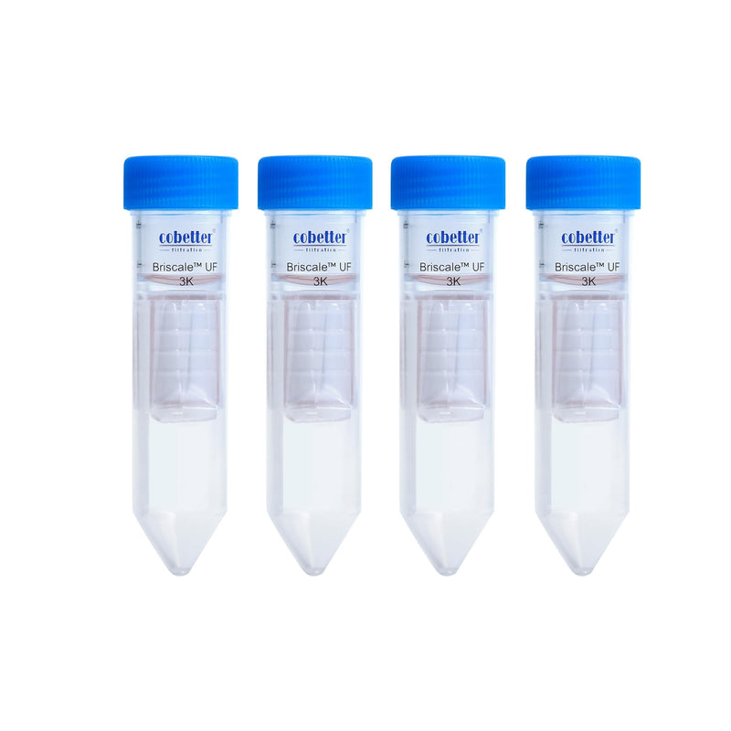 3kDa Ultra Centrifugal Filter Unit, 15mL, Regenerated Cellulose RC Membrane, Screw Caps, Individually Wrapped (4/PK) 3kDa 4
