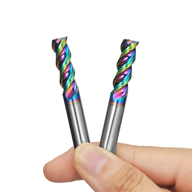 Tools DLC Series Carbide Square End Mill, Diamond-Like Coating, End Mill for Aluminum, Copper, Magnesium Alloys, High Silicon Aluminum, Composite Materials,3 Flute,1/4 Shank (.25(1/4)", 2pcs) DLC 1/4 - 2PC 2