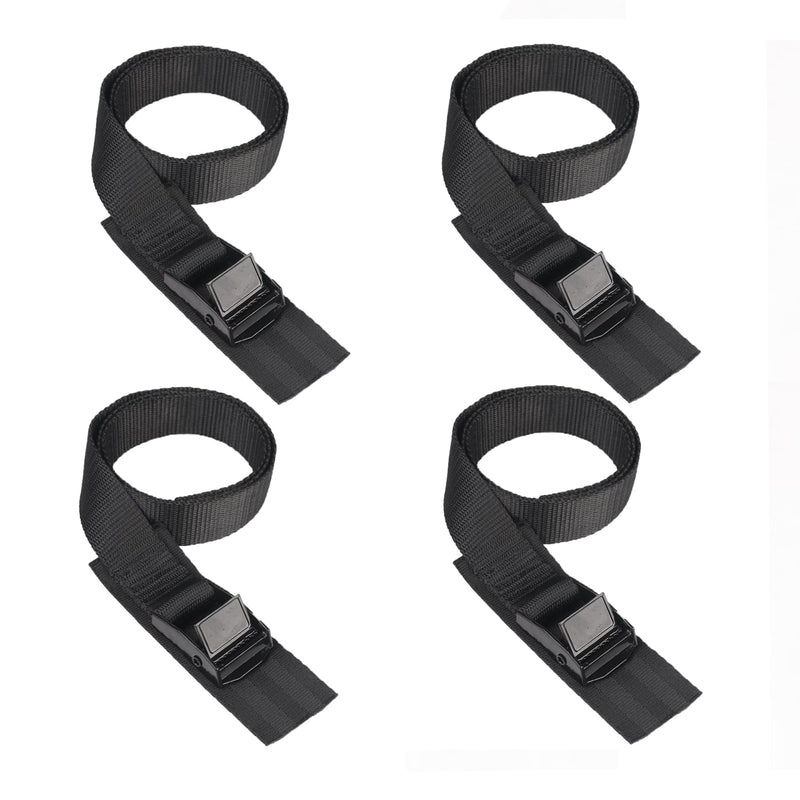 MAGARROW Lashing Straps with Cam Buckle Black (All Black (4-Pack), 10 Feet) ALL Black (4-Pack)