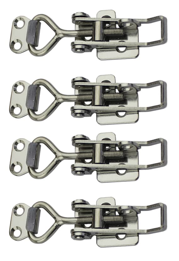 4 Pack Adjustable Buckle Cabinet Boxes Lever Handle Toggle Catch Latch Lock (2S-4,Range:97-123mm) 2S-4,Range:97-123mm
