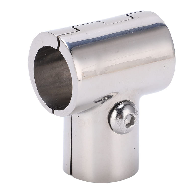 KIMISS Marine Grade Handrail Fitting 90 Degree Tee Connector, Stainless Steel Tube Pipe Joiner 1 inch (25.4mm ID) Separable Boat Rail Fitting for Yacht Ship Handrail System