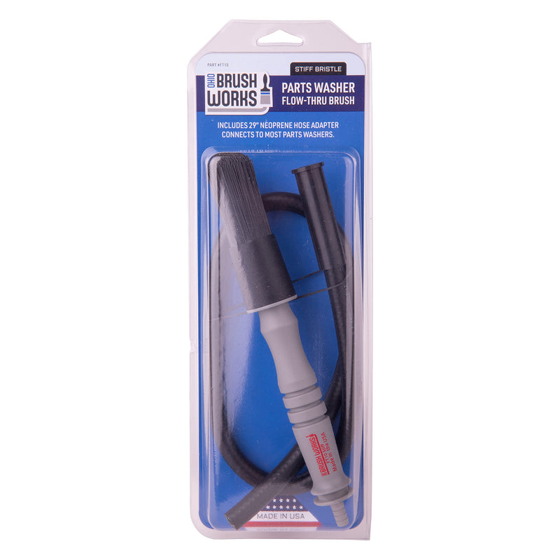 Ohio Brush Works, Flow-Through Brush, Handmade in the USA, Easy Grip, Polyester Filament (Stiff Bristle) Stiff Bristle