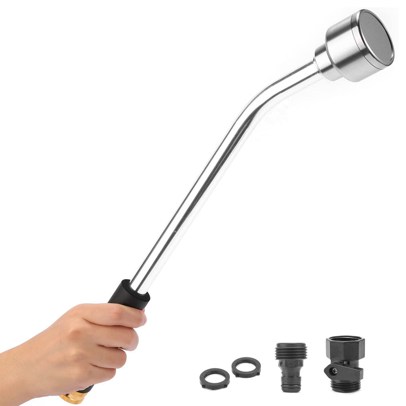 18-inch Soft Rain Watering Wand with Shut Off Valve, Lightweight and Durable Metal Gentle Watering Wand Perfect for Hanging Baskets, Planters, Garden, Shrubs and Seedbed 2000 Holes per Inch