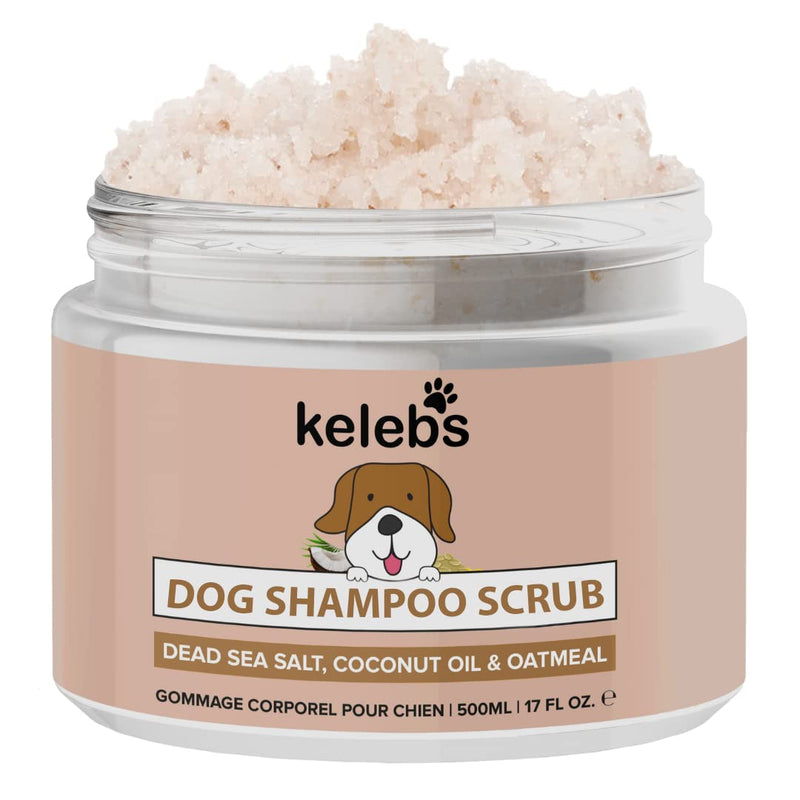 Exfoliating Dead Sea Salt & Coconut Oil Dog Scrub - Deep-Cleansing, Anti-Itch, Moisturizing with Oatmeal & Essential Oils - PawsPlanet Australia