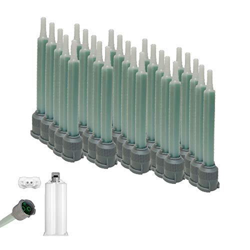Green EPX Mixing Nozzles 25-Pack-fits 3M 50ml Duo-Pak Adhesive Cartridges (Shorter 16-Element, 3.5in, 1:1 & 2:1 ratios)