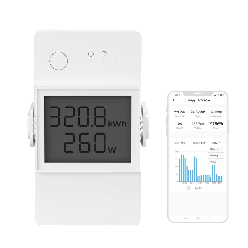 SONOFF POWR320D Elite 20A WiFi Smart WiFi Wireless Light Switch with Energy Monitoring, Universal DIY Module for Smart Home, Works with Amazon Alexa & Google Home, No Hub Required