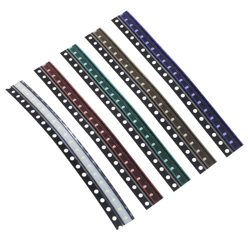 0603 SMD LED Kit 100pcs 5 Colors SMD LED Diode Lights Kit Super Bright Lighting Bulb Lamps,Electronics Components Light,Emitting Diodes (Mini Chip 0.06 x 0.03 inch) 0603