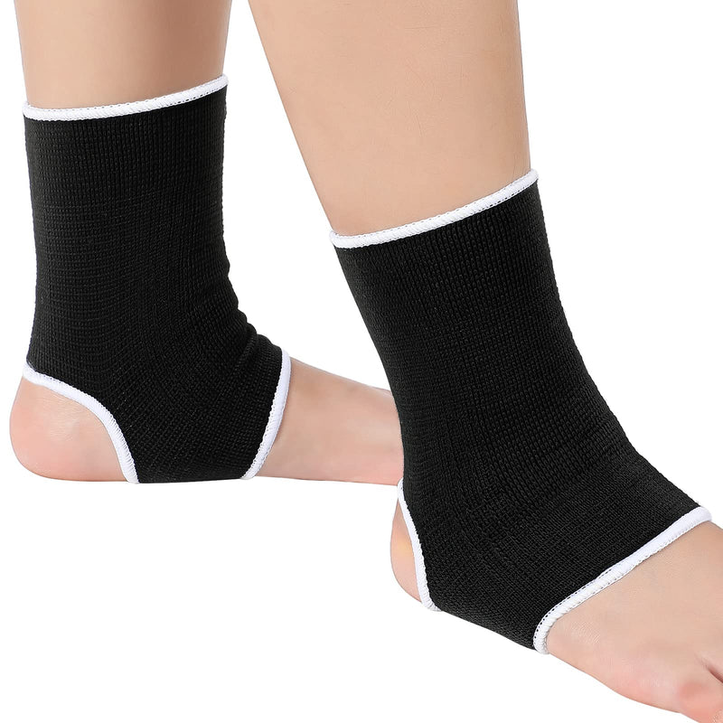 Haysandy 4 Pieces/ 2 Pair Kids Ankle Support Brace Elastic Kids Compression Socks Knitted Ankle Sleeve for Jogging Running Fitness(Black,5-10 Years) 5-10 Years Black