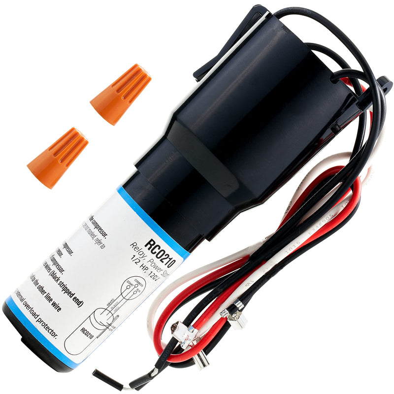 BlueStars Ultra Durable RCO210 3 in 1 Hard Start Capacitor Replacement - RSC Series Solid State Relay Overload & Start Capacitor Combination - 1/3-1/2 H.P. 115VAC