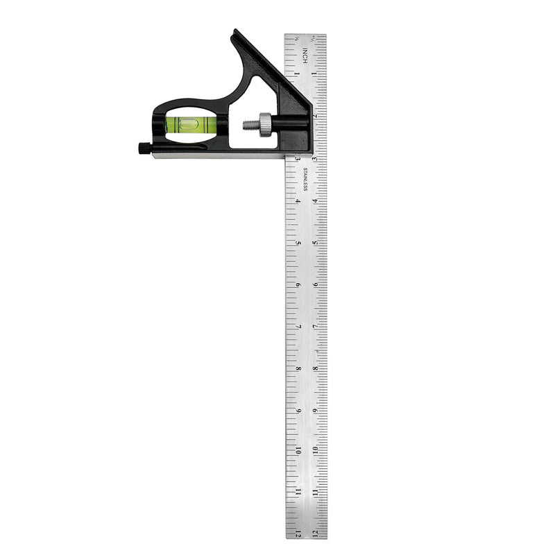 12" Combination Square, 45-90 Degree Marking, Carpentry Woodworking Measure Tools, Combination Square Set, Metal Ruler Framing Square T Ruler Framing Square, Metal Square