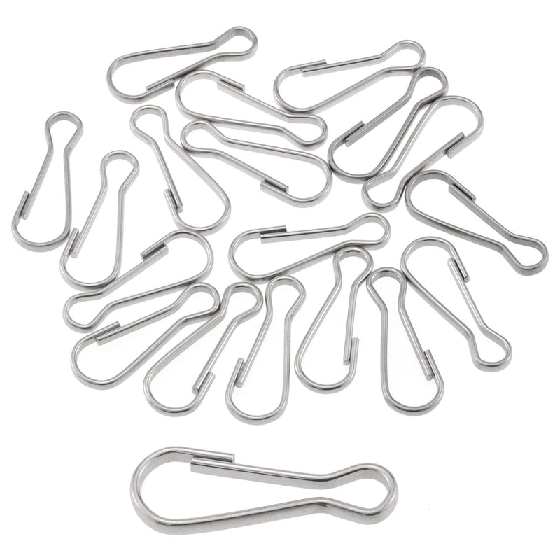 100PCS 1Inch / 25mm 304 Stainless Steel Metal Spring Hooks Rust-Proof Lanyard Snap Clip Hooks for Key Chain, ID Card, DIY Spring Clip