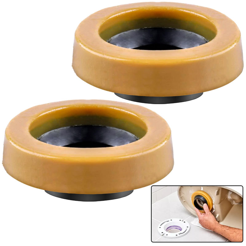 Toilet Wax Ring 2 Pack, Thick Toilet Bowl Wax Seal with Polyethylene Flange, Toilet Gasket Ring Fits 3-Inch or 4-Inch Waste Lines Toilet Wax Ring/ 2Pack